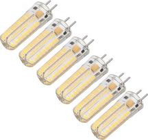 GY6.35 LED lemputė, 6 vnt. GY6.35 LED lemputės su 72 šviesos diodais, „kukurūzų“ formos lemputės, 7 W, kintamoji srovė, 12 V nuolatinė srovė, 700 lm, skirtos pakabinamiesiems šviestuvams ir lubiniams šviestuvams (#1), LED lemputės (šilta šviesa)