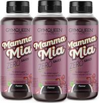 GymQueen Mamma Mia Zero padažas, 3 x 265 ml, mažo kaloringumo, be riebalų ir cukraus, skirtas patiekalams gardinti arba salotoms pagardinti, vegetariškas, be laktozės, balzaminis
