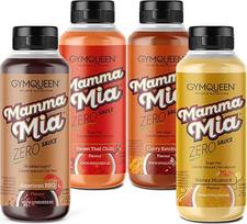 GymQueen Mamma Mia Zero padažas, 4 x 265 ml, sumažinto kaloringumo, be riebalų ir cukraus, skirtas patiekalams pagardinti arba kaip salotų padažas