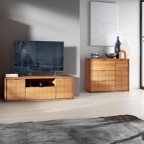 Gyvenamojo kambario baldų komplektas 2 dalių komoda Komoda šoninė lentyna Lowboard TV lenta Modernus ąžuolas