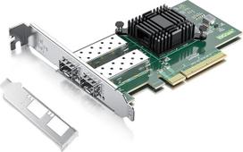 H!Fiber.com 10Gb NIC tinklo plokštė X520-DA2 – skirta „Intel 82599es“ valdikliui, du SFP+ prievadai, „PCI Express X8/X16“, tinka serveriams, suderinama su keliomis operacinėmis sistemomis