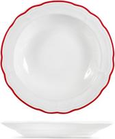 H&H „Piatti Fondi Giada“ 6 vnt. rinkinys su „Bordeaux Festonato Rosso“ motyvu, 20 cm