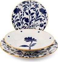 H&H „Servizio Tavola“ 18 dalių porcelianinis indų rinkinys „Royal Petals“