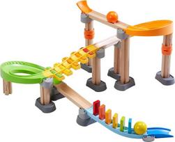 HABA „Kullerbü Melody Domino“ rutuliukų trasos rinkinys 306744 – pirmieji „Marble Run“ pagrindiniai rinkiniai vaikams nuo 2 metų, pagaminti Vokietijoje, spalvingi