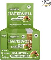 HAFERVOLL „Porridge2Go“ „Matcha Vanilla & Almond“ ekologiškas avižų batonėlis, 13 vnt. po 55 g