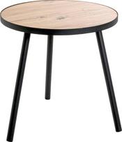 HAKU šoninis staliukas Apvalus ąžuolinis šviesiai juodas MDF viršus Metalinis rėmas Apvalus kavos staliukas Matmenys H 52 x skersmuo 50 cm Stilius: Modernus