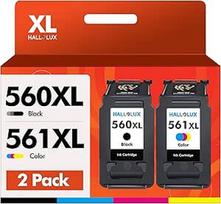 HALLOLUX PG-560XL CL-561XL spausdintuvo kasetės, skirtos "Canon 560 561" kasetėms, skirtoms "Canon Pixma TS5350i" kasetėms TS5351i TS5350a TS7450A TS7451A TS7450i TS5350 TS7450 TS7451i TS5351 (juoda spalva )