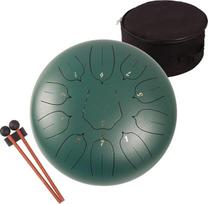 Handpan būgnas, plieninis liežuvėlis, 11 tonų, C-dur, 12 colių, žalias