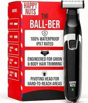 HAPPY NUTS „Ballber™“ elektrinis kūno plaukų kirpiklis vyrams – vyrų kūno priežiūros rinkinys intymioms sritims – IPX7 atsparus vandeniui skustuvas sunkiai pasiekiamoms vietoms