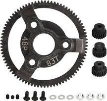 Härterstahl 48p 83T Spurgetriebe mit 3 Ritzel Zahnrädern für Schrägstrich 2WD 1/10 RC -Auto