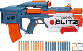 Hasbro Nerf Elite 2.0 Motoblitz Blaster, motorizuotas 10 strėlių paleidimo mechanizmas, 6 strėlių Airblitz, prisegamas dėklas, 22 strėlės, įvairus, vieno dydžio
