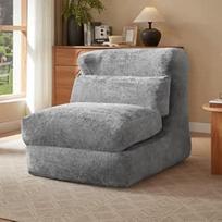HAUSPROFI sulankstoma sofa su miego funkcija, miegamoji kėdė su lovos funkcija ir atlošiama kėdė, patogi skaitymo kėdė su atlošu svetainei ir mažam kambariui (pilka)