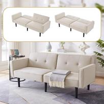 HAUSPROFI sulankstoma sofa-lova - žaidimų sofa, universalus sulankstomas miegamasis krėslas, sofa-lova ir svečių lova mažoms erdvėms, fotelis miegamajam ir svetainei (smėlio spalvos)
