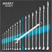 HAZET 163-98/17 Kombinuotų raktų rinkinys 13,54x13,46" 17 dalių, įvairių spalvų | Išorinis sukimo profilis su dvigubu šešiakampiu, DIN 3113 A forma, ISO 3318, ISO 7738, ilgis 344 mm, plotis 342 mm, aukštis 70 mm
