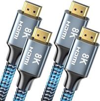 HDMI 2.1 kabelis, 1,5 m, 2 vnt. rinkinys – 8K @ 60 Hz, 4K @ 120 Hz, 48Gbps