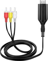HDMI į AV keitiklis, AV į HDMI adapteris, palaikantis 4K 30 Hz, HDMI kompozicinis garso ir vaizdo keitiklis, skirtas TV Stick ir projektoriui