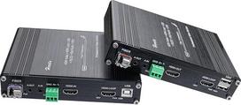 HDMI KVM šviesolaidinis prailgintuvas, optinis siųstuvas-imtuvas „AV Access“ 1920 x 1080P @ 60 Hz, dvikryptis stereo garso perdavimas, RS232 ir GPIO, 2 prievadų USB 2.0 šakotuvas, „Plug & Play“, palaiko USB pelę ir klaviatūrą