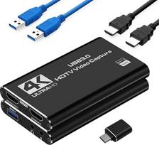 HDMI vaizdo įrašymo plokštė, 1080p, 60 kadrų per sekundę, HDMI į USB vaizdo įrašymo įrenginys, skirtas žaidimų transliacijoms su mažu vėlavimu, 4K HDMI įvestis / kilpinė išvestis, suderinama su vaizdo kameromis / PS4 / PS5 / Xbox / Nintendo Switch 2 / OBS