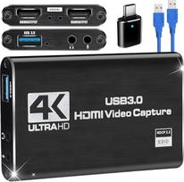 HDMI vaizdo įrašymo kortelė "Switch", 4K išorinė vaizdo įrašymo kortelė transliacijai su USB 3.0 ir 2K 30FPS žaidimų įrašymu, skirta "Nintendo Switch" / PS5 / "Xbox" / PS4 / "Steam Deck