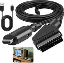 HDMI–Scart vaizdo keitiklis, 1080p, HDMI įvesties–Scart išvesties adapteris su kabeliais, skirtas seniesiems televizoriams, VHS vaizdo magnetofonams, DVD grotuvams, „Xbox One“ / „Series X“; palaiko PAL/NTSC formatus