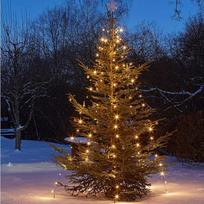 Hellum 577914 LED Kalėdų eglutės apšvietimas su žiedu, LED Kalėdų eglutės apšvietimas lauke, 10 gijų x 2,5 m, šiltai baltos spalvos pasakų lemputės, Kalėdos lauke, Kalėdų eglutės dekoracijos