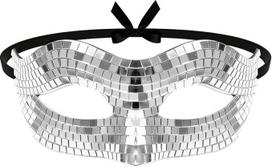 Helovinas „Spiegel“ diskokugelio pusveido kaukė, blizgi, iš PVC, atspindinti, su blizgučiais, unikalaus dizaino, unisex, vakarėliams, abiturientų šokių vakarui, karnavalui, maskaradui, šokių vakarėliui, kostiumų aksesuarai