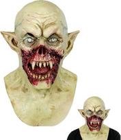 Helovino vampyro kaukė, baisi latekso vampyro kaukė, realistiška vampyro kaukė su aštriais dantimis, cosplay, Helovino kostiumų kaukė