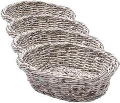 HENDI duonos krepšelis, ovalus, duonos dėžutė, duonos krepšelis, bandelių krepšelis, 250x190x(H)65 mm, pilkos spalvos (4 vnt. pakuotė)