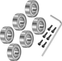 Hermetiški guoliai, 6 dalių guolių priedų rinkinys, 3/16 colio vidinis skersmuo, 3/8 colio išorinis skersmuo, 1/8 colio storis (varžtai Nr. 5–40 x)