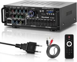 Hi-Fi stiprintuvas, stereo „Bluetooth“ stiprintuvas su nuotolinio valdymo pultu, 2 kanalų galinis stiprintuvas su 5 juostų ekvalaizeriu, Hi-Fi stereo garso imtuvas, FM, USB, SD, AUX, karaokės stiprintuvas, skirtas namų kino sistemai ir muzikos studijai, A