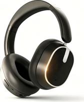 Hibridinės „Bluetooth“ ausinės su aktyviąja triukšmo slopinimo funkcija, „Bluetooth 6.0“, belaidės ausinės, dengiančios ausis, metalinio juodos spalvos