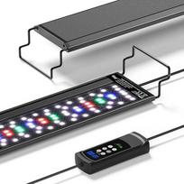higger Akvariumo LED apšvietimas, 20 W pilno spektro akvariumo lempa su laikmačiu, 24 val. per parą, 7 dienas per savaitę, 7 dienas per savaitę, 7 dienas per savaitę, 9 spalvos, 10 ryškumo lygių, apšvietimas akvariumams 30-45 cm su ištraukiamais laikiklia