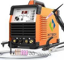 HITBOX 6-in-1 TIG suvirinimo aparatas AC/DC, 200 A, impulsų funkcija, IGBT inverterio technologija, 2T/4T skaitmeninis valdymas, nauja versija aliuminiui, nerūdijančiam plienui ir plienui (HBT250P AC/DC)