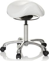 hjh OFFICE Ortho SIT 702311 Darbo taburetė Dirbtinė oda Balta Ergonominė balninė taburetė su ratukais Reguliuojamas aukštis