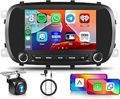 Hodozzy 6G + 128GB 8 branduolių "Android" automobilinis radijas "Fiat 500X" 2014-2020 m. su belaidžiu "Carplay" "Android" automobiliu, 2 DIN 7 colių jutiklinis ekranas su "Bluetooth" navigacija "WiFi" USB DSP FM/RDS radijas atbuline eiga