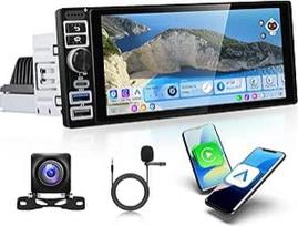 Hodozzy Belaidis Carplay Android 1 DIN automobilinis radijas su 6,9 colių ekranu, Bluetooth automobilinis radijas su Android automobiliniu GPS WiFi veidrodiniu ryšiu su RDS/FM/USB/TF ir atbulinės eigos kamera