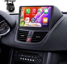 Hodozzy Carplay automobilinis radijas "Peugeot 207 2006-2010" su C tipo USB, "Android" automobilinis radijas su 9 colių ekranu su "Android Car/WiFi/GPS/RDS/FM/Bluetooth+Canbus