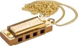 HOHNER 110/8 „Little Lady Gold“ mini armonika su paauksuotu kaklo dirželiu