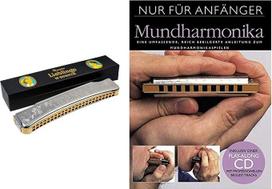 Hohner M733201 „Our Favourites 48 C“ armonika ir knyga bei kompaktinis diskas „Only for Beginners“: mokomoji medžiaga armonikai (diatoninė/chromatinė) – išsamios, gausiai iliustruotos instrukcijos (anglų kalba nėra)