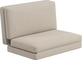 HOMCOM 3-in-1 sulankstoma sofa-lova su lovos funkcija, aksominė išvaizda, sulankstoma svečių lova, sulankstomas čiužinys, grindų kėdė svetainei, miegamajam, smėlio spalvos