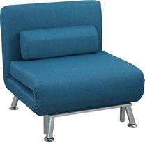 HOMCOM 3-in-1 sulankstoma sofa-lova su lovos funkcija, reguliuojamu atlošu, pagalvėle, svečių lova, maksimali apkrova 150 kg, atlošiama kėdė, sulankstoma kėdė svetainei, miegamajam, 75 x 70 x 75 cm, mėlyna