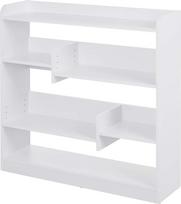 HOMCOM ABM. Knygų spinta, 90 (ilgis) x 24 (plotis) x 91 (aukštis) cm, 4 lygiai, 3 galinės sienelės, medžio drožlių plokštė, balta