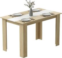 HOMCOM stačiakampis valgomojo stalas 4-6 vietų virtuvės stalas 120 x 69 x 75 cm modernaus stiliaus trikampio formos kojos tvirtos ąžuolo ir baltos spalvos