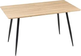 HOMCOM valgomojo stalas, virtuvės stalas, valgomojo stalas 4 asmenims, valgomasis stalas, svetainės stalas su medžio išvaizda, plieninės kojos, 140 x 80 x 76 cm, natūralus