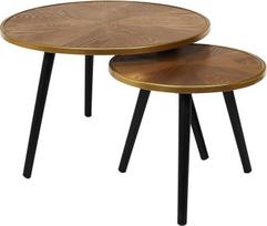 HOME DECO FACTORY Gigogne Felix x2 Baldai, staliukas, kavos staliukas, mediena, P: 40 x 40 x 33 cm - G: 60 x 60 x 40 cm