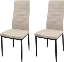 HOME DESIGN & CONFORT 2 valgomojo kėdžių pakuotė Minkštos virtuvės kėdės Valgomojo kėdės, smėlio spalvos, 2 vnt.
