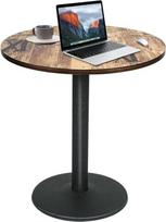 homewell Apvalus valgomojo stalas, mažas virtuvės stalas 4 žmonėms, valgomojo stalas, vandeniui atsparus paviršius, retro pramoninis stilius, puikiai tinka svetainei, valgomajam, virtuvei, kavinei, 70 cm