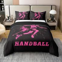 Homewish Kamuolio žaidimai Medvilninė antklodė vaikams Berniukai Mergaitės Rankinis Patalynė 135 x 200 cm Rašalo purslai Graffiti Juoda Rožinė Patalynės komplektas Lovos komplektas Kambario dekoras Minkštas 2 dalių