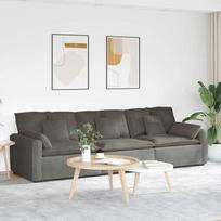 Homgoday Model3321107 Modulinė sofa Šviesiai pilkas velveto audinio apmušalas su metaliniu rėmu 3 dalys 324 cm
