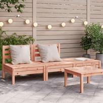 Homgoday Sodo sofa 3 sėdimos vietos Kietosios Douglaso eglės medienos sofos Lauko sodo lova Sofa sofa Sodo sofa Svetainės sofa Terasa Lauko baldai II